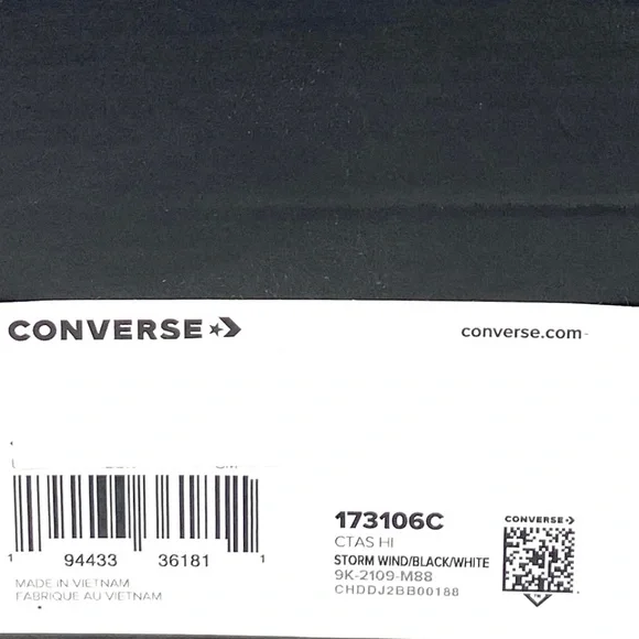 Converse Ctas High Top Shoes Storm Black Men’s Size Suede Sneakers Skate 173106C - Picture 8 of 9